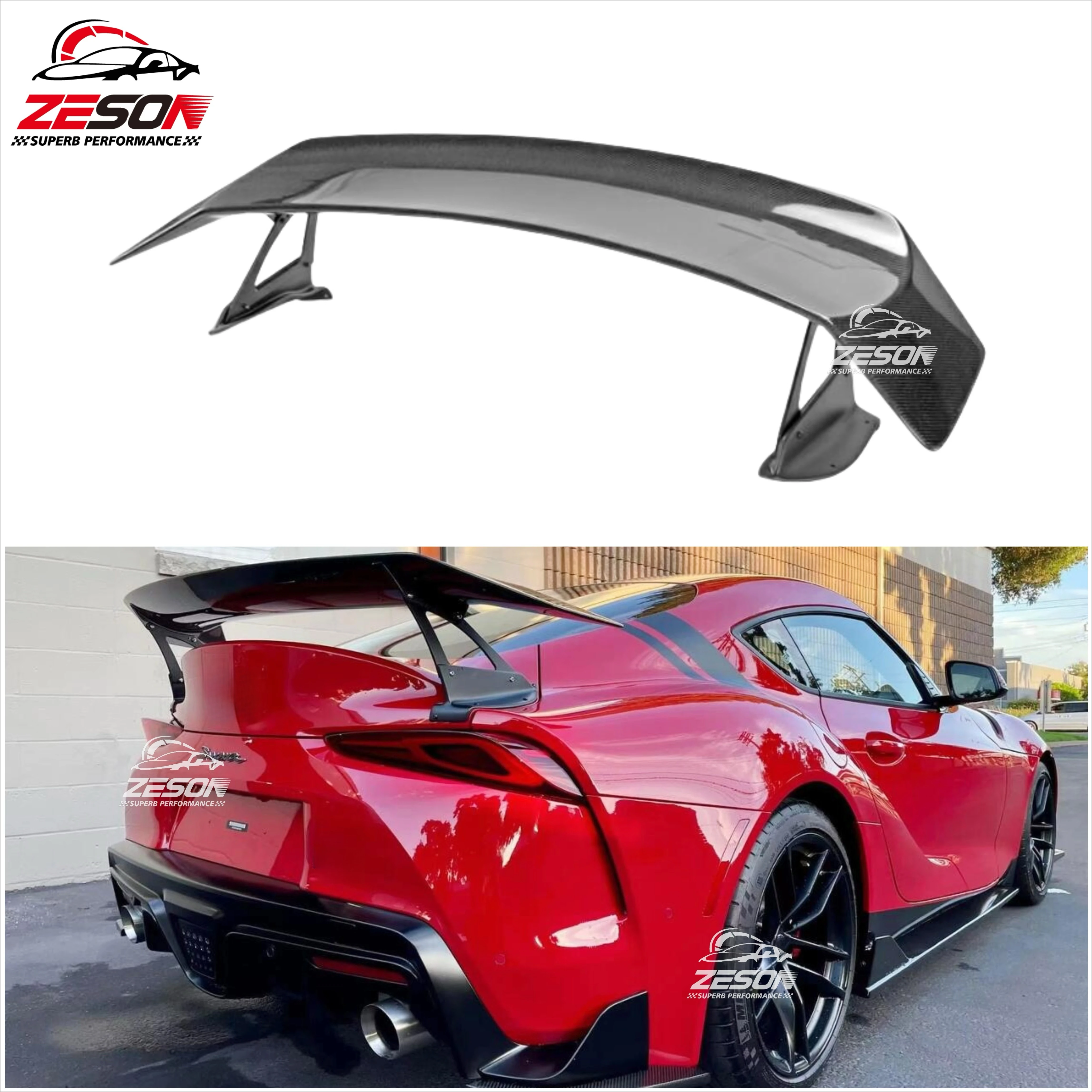 Supra Carbon Fiber Rear Wing Volte Style for  Supra A90 2019+ Carbon Fiber Rear Trunk Spoiler Splitter