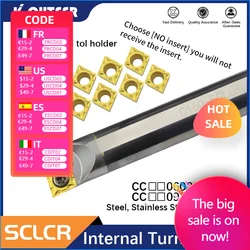1pcs High speed steel arbor H07K-SCLCR06 H16Q-SCLCR09 H25S-SCLCR09 Internal hole Turning Tool CCMT carbide blade lathe tool set