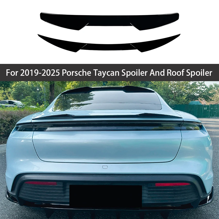 

Спойлер на крышу заднего окна Porsche Taycan, крылья, спойлер багажника, черный карбоновый тюнинг, аксессуары для стайлинга автомобилей 2019-2025