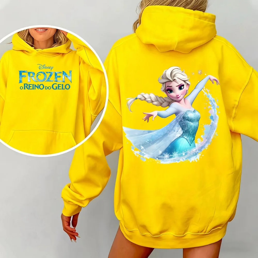 2025 nova disney outono feminino dos desenhos animados traje senhoras de manga comprida congelado elsa roupas com capuz | Sorpresa de Natal | Presente de Halloween