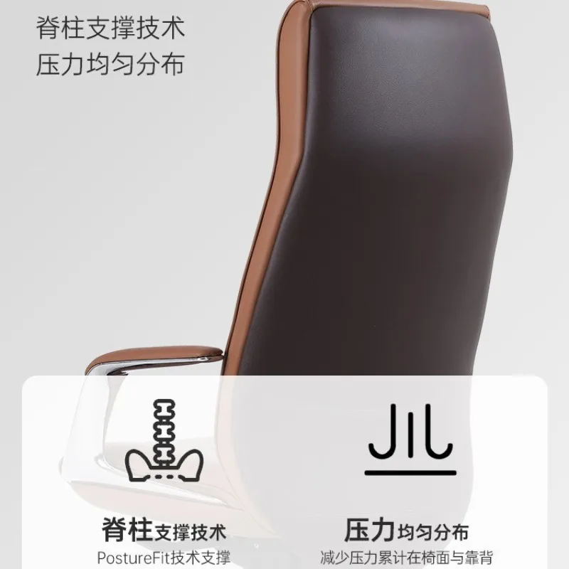 Cadeira chefe de couro empresarial simples