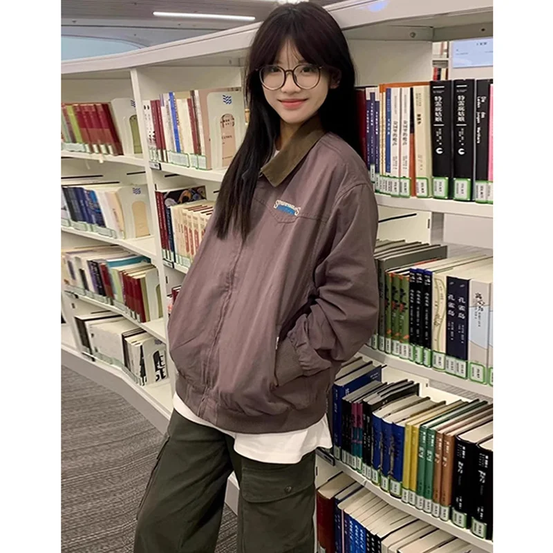 

Baseball Jackets Number Womens Summer Anti-Uv Boyfriend Windproof Knitwear Warm Notched Crop College Slim-Fitting Snap-Button OL