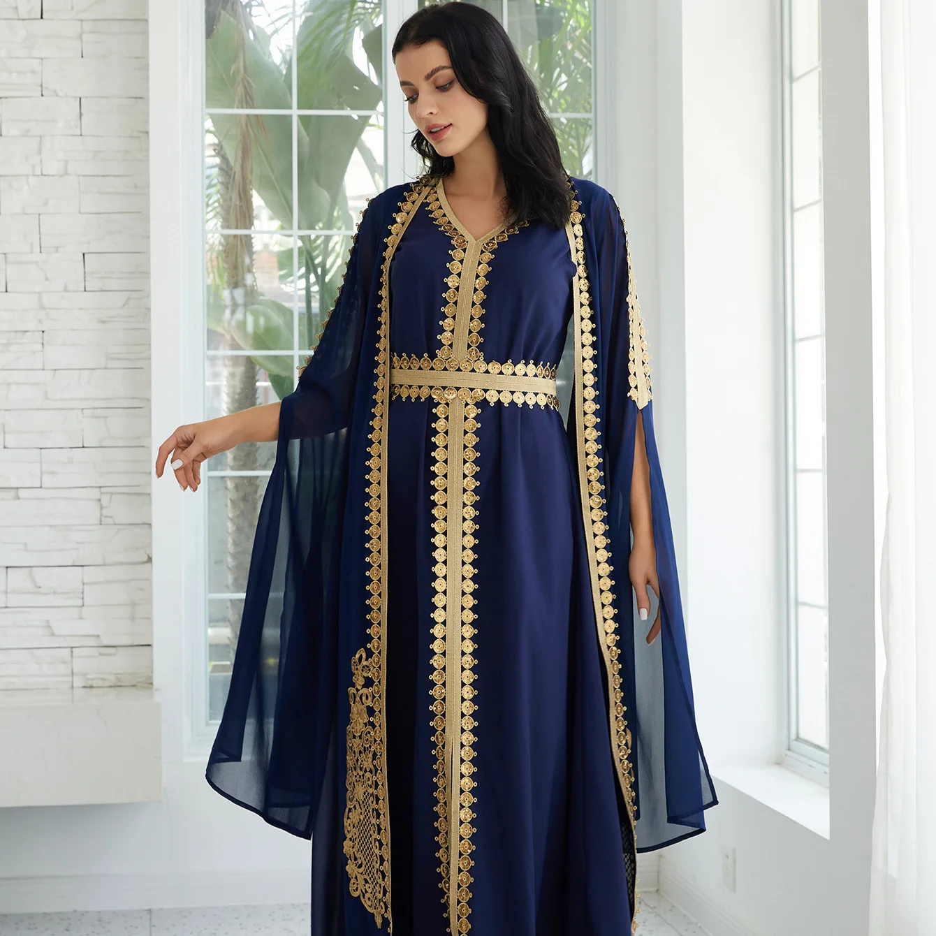 

Nc76 Women's Dress Long Skirt Elegant Fashion Suit Caftan 2026 Muslim Long Dress Robe Abaya Ramadan Dubai Luxury Islam Elegant