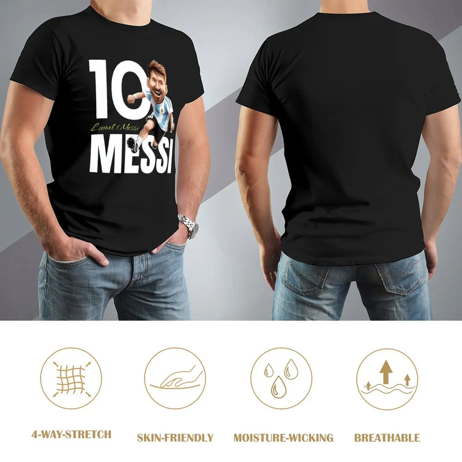 CELEBRATION Lionel And Andrés And Messi And Argentina No.10 GOAT Caricature 24 Novelty Tees Top Quality Activity Competition USA