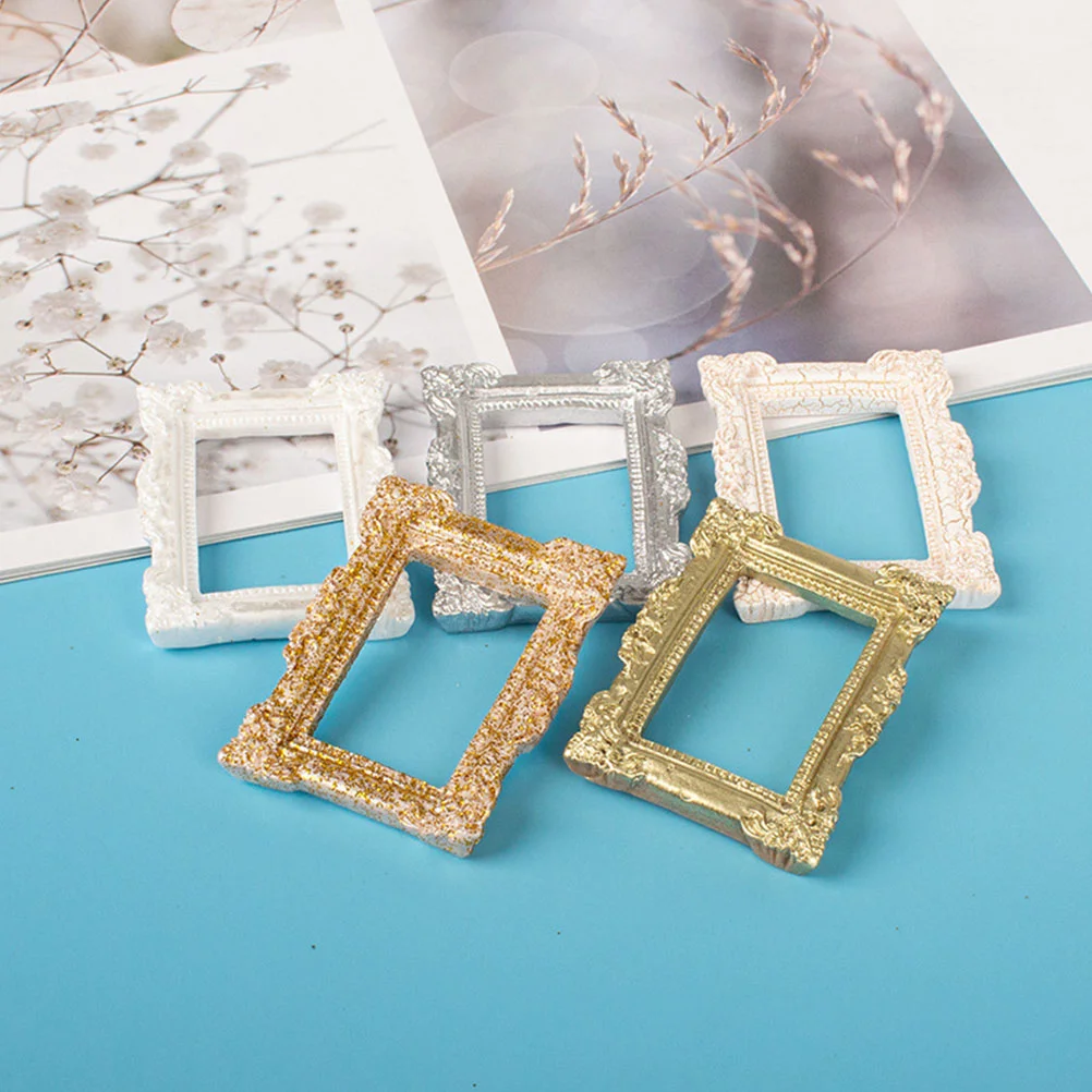 5 Pcs Mini Photo Frame House Decor Picture Decoration Key Chain Decorative Accessory Resin