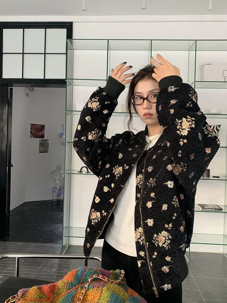 

​Trending Women's Baseball Jacket 2025 Autumn Winter Chic Embroidery Loose Coat for Outfit​