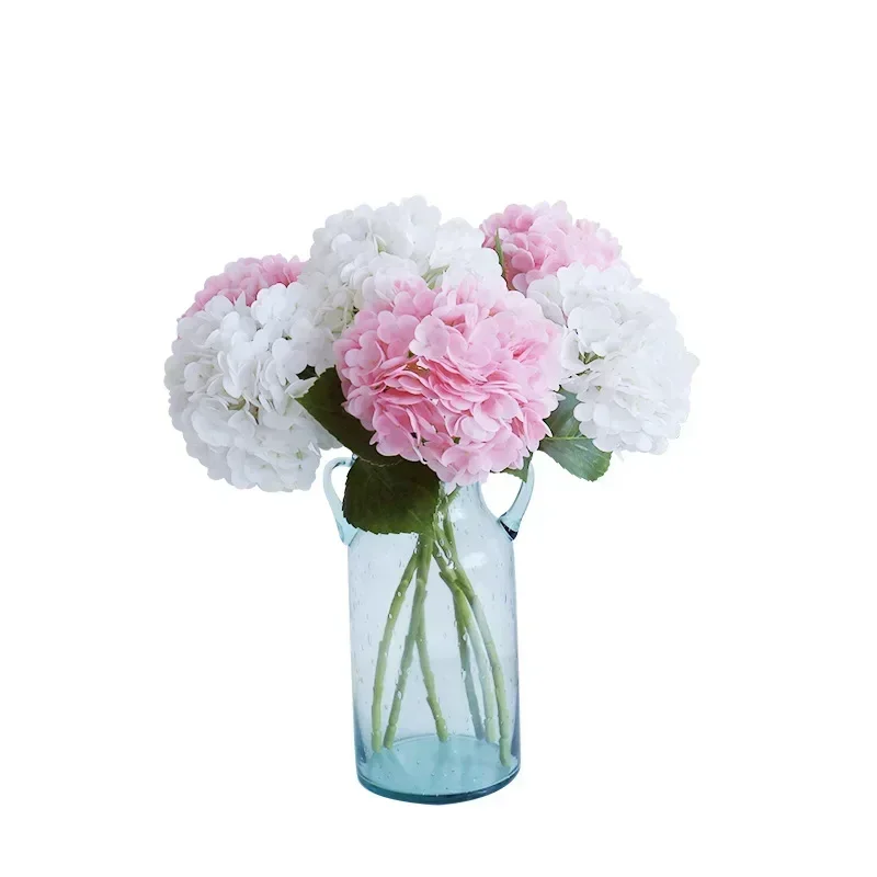 High-end living room decoration wedding photography props fake flower wholesale 3D feel moisturizing hydrangea simulated flower