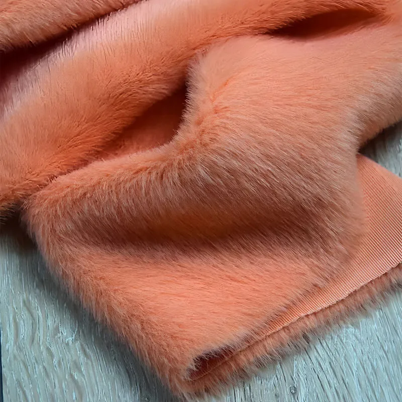 Premium Imitation Mink Plush Fabric for Autumn Winter Artificial Fur Elastic Rabbit Cloth Sewing  Article De Couture