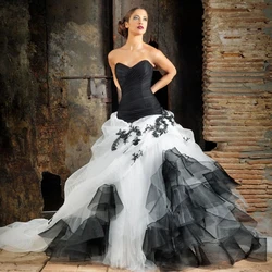 Elegant Appliques Ball Gowns Ruched Pleat Evening Party Dress Fashion Sweetheart Strapless Sleeveless Floor Length Prom Dress