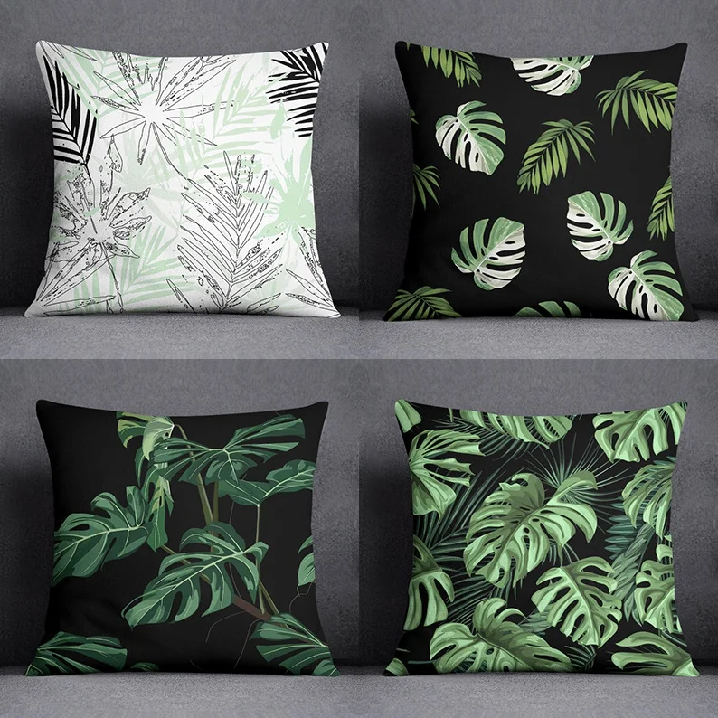 Tropical Leaves Series Pillow Gift Home Office Decoration Pillow Bedroom Sofa Car Cushion Cover Pillow Case