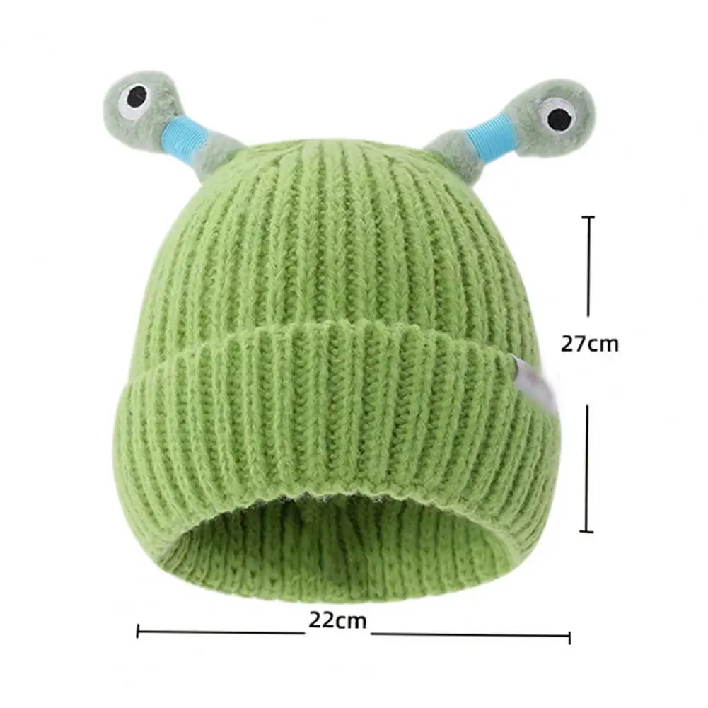 Luminous Led Light Little Monster Eyes Hat Beanie For Women Girls Cute Cartoon Antenna Winter Warm Funny Knitted Woolen Hat