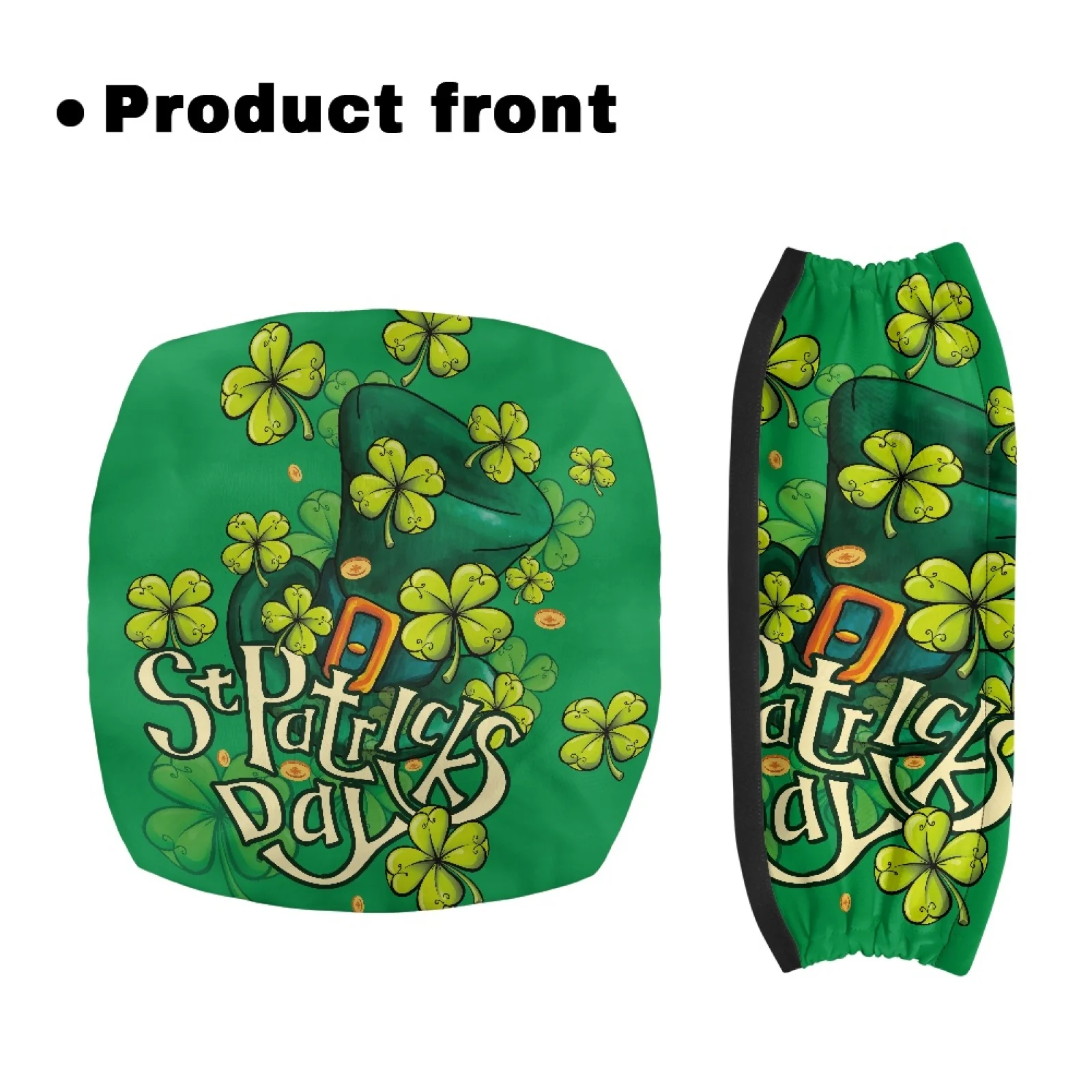 Coloranimal St. Patrick's Clover Hat 2 Pcs Walker Seat Cover Replacement for Senior Ladies Rollator Seat Back Rest Covers