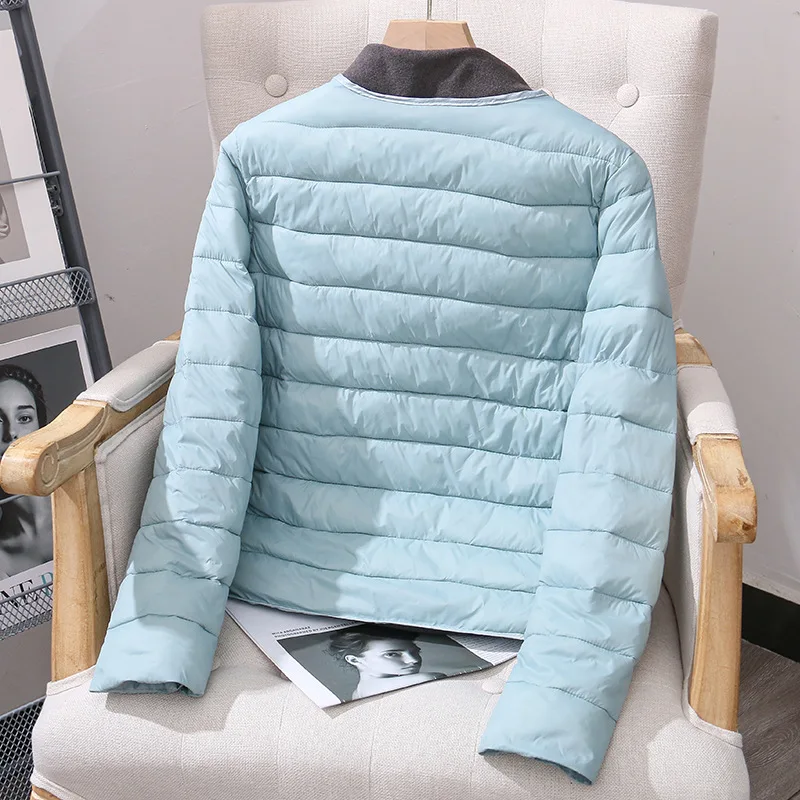 

Lightweight Puffy down Jaet Women's ort Sle round Ne Two-Way Wear Cotton Removable Hood Casual Fit Polyester