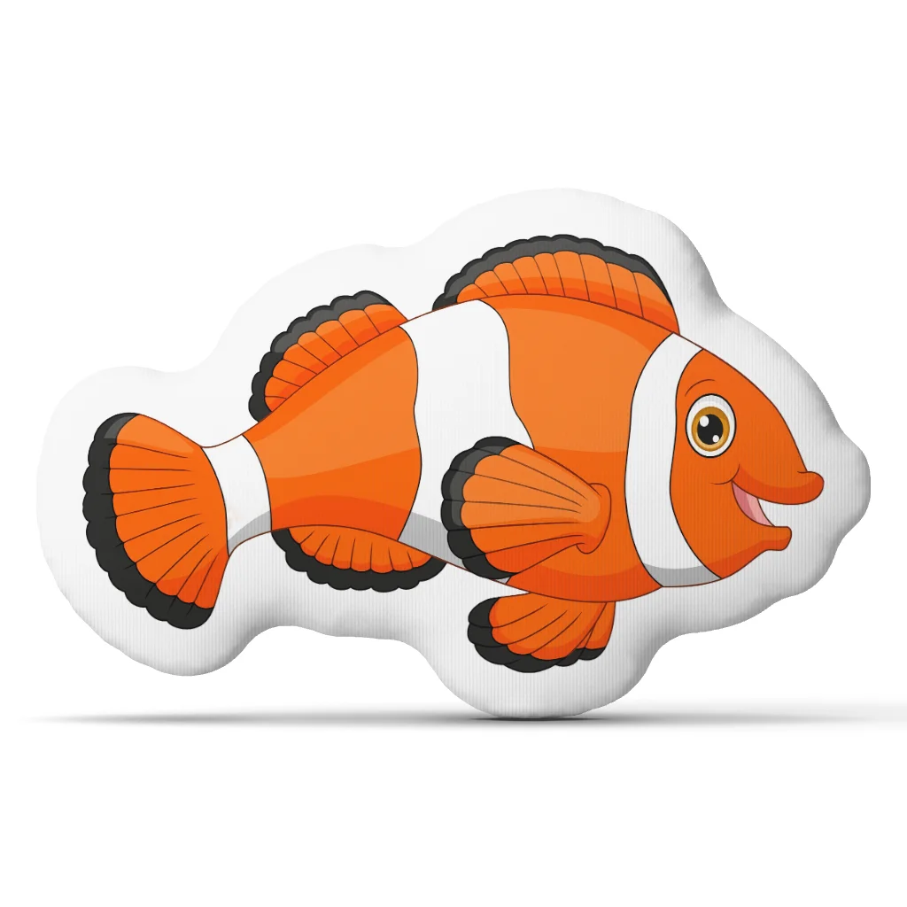 Amphiprion ocellaris Gold Fish Funny Pillow Cushion Irregular Stuffed Throw Pillow Home Decor Gift Sofa Bed