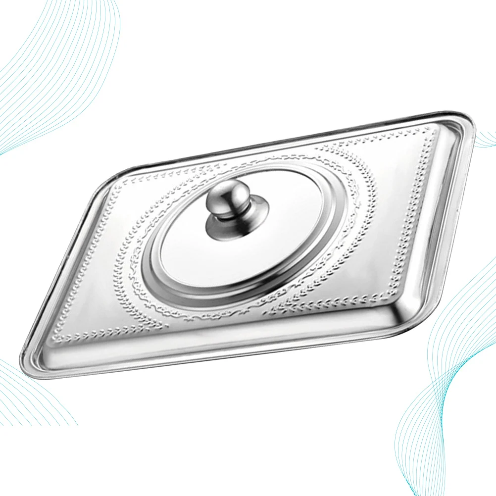 

Anti Oil Splashing Stainless Steel Pot Cover 40x30cm Large Handle Kitchen Supplies Easy Lifting Practical