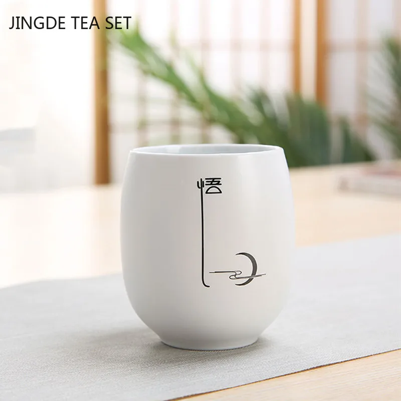 1pc Boutique Ceramic Teacup Tea Bowl Jingdezhen White Porcelain Tea Cup Personal Single Cup Tea Set Supplies Home Drinkware