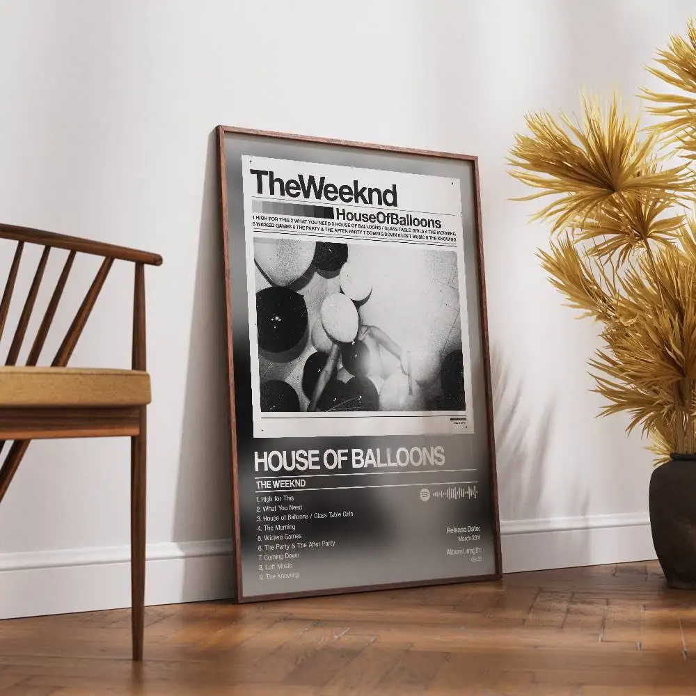 The Weeknd House of Balloons Album Poster HD Print, Suitable for Home, Living Room Decoration, Bar, Cafe Hanging Painting