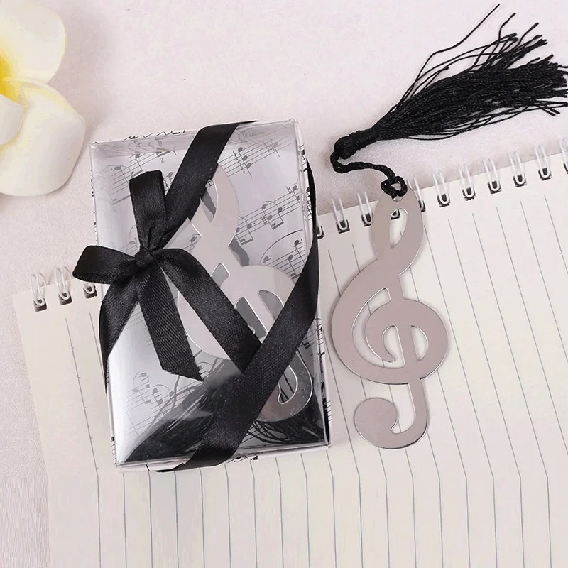 

Aluminum Alloy Music Note Bookmarks, Marker Label, Tassels Box, Wedding, Birthday, Baby Angel, Favour Gift, 300Pcs