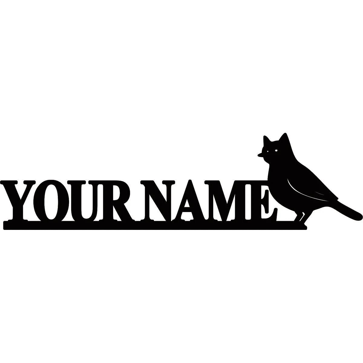 Nature Themed Bird Silhouette Personalized Letter Stickers, Acrylic Black Waterproof Stick on Alphabet Nature Lover Gifts