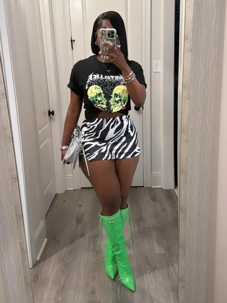 

Three Sisters Summer Fashion Sexy Casual Birthday Party Prom Woman Clothes Slim Fit Short Sleeve T-shirt Ladies Two Piece Sets