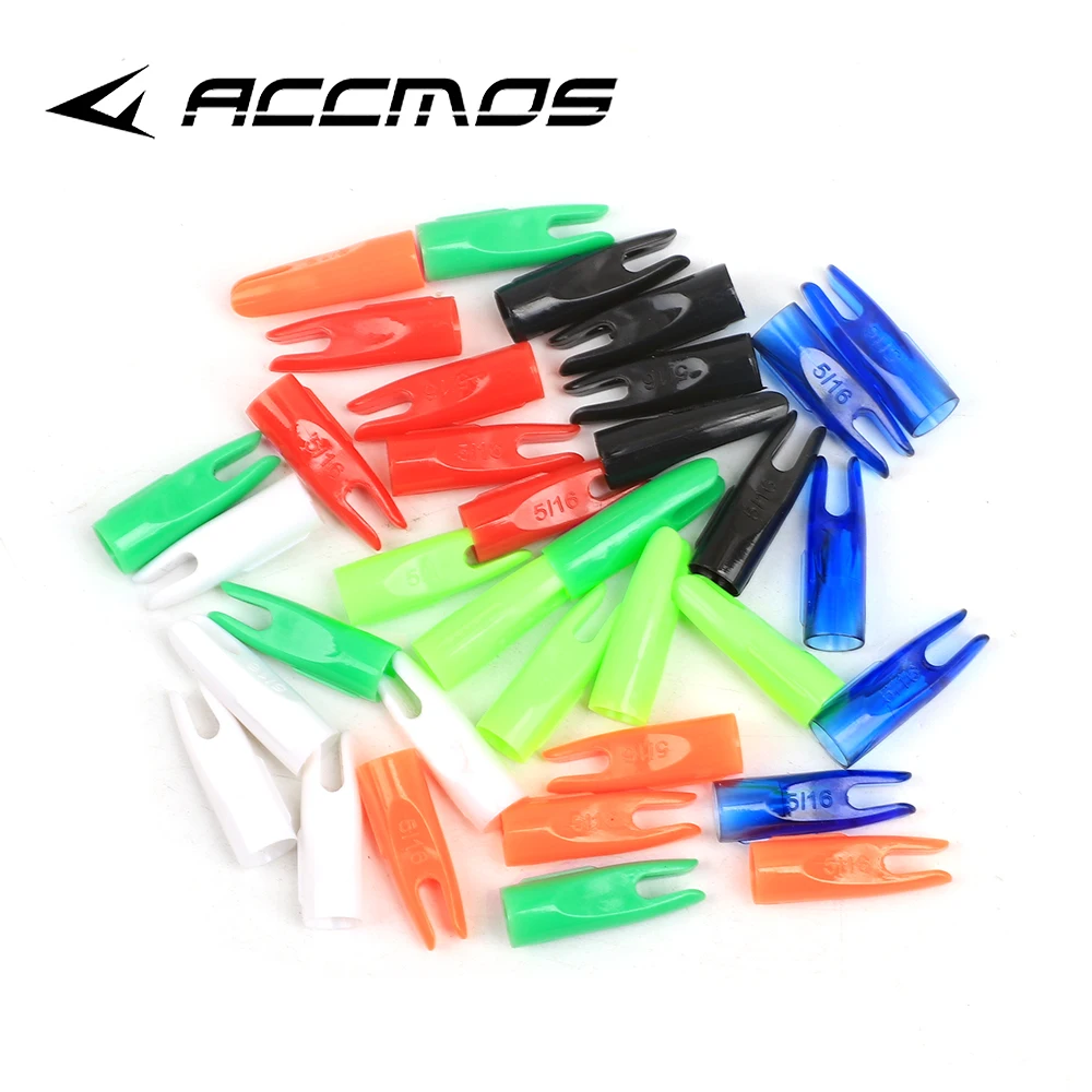 Plastic Arrow Nocks for Archery, Caps 5/16, OD 8mm, ID 7mm, Wood/Bamboo Arrow Shafts, DIY Shooting Accessories, 12Pcs