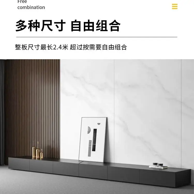 Solid Wood Black TV Cabinet, Floor To Ceiling Coffee Table Combination, Living Room, Modern, High-end Solid Wood TV Cabine