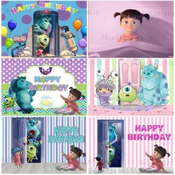 Monsters Inc University Theme Boo Girl Happy Birthday Party Background Baby Shower Photography Pink Room Decor Supplies Poster