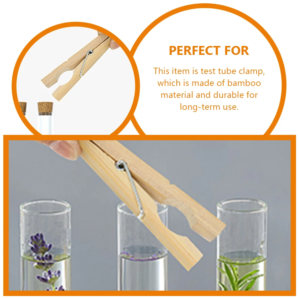 

8 Pcs Test Tube Clamp Bamboo Clamps Tubes Clips Labs Glass Experiment Equipment Fixing