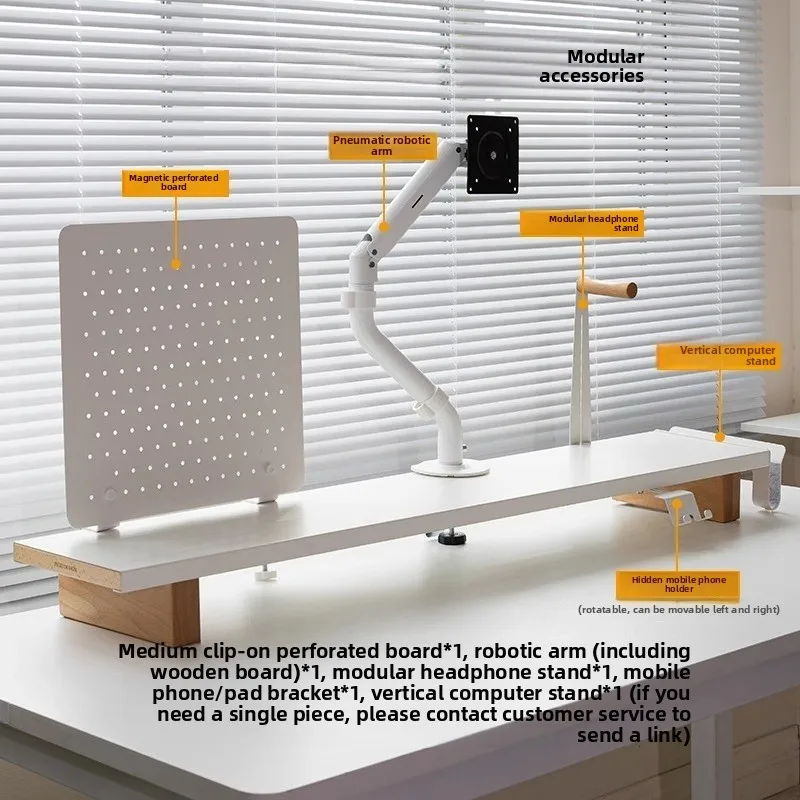 

Modular Monitor Riser Accessories Carbon Steel & Solid Wood Desk Organizer Space Saving Office Storage Home Storage Solution