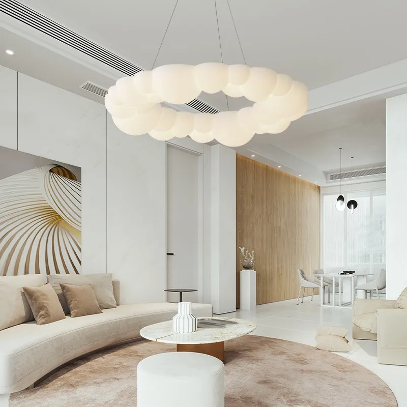 Imagem -05 - Modern Nordic Cloud Chandelier Lâmpada Pingente de Bolha Redonda para Quarto Sala de Estar Loja Decoração do Escritório Kids Room Designer Lamp