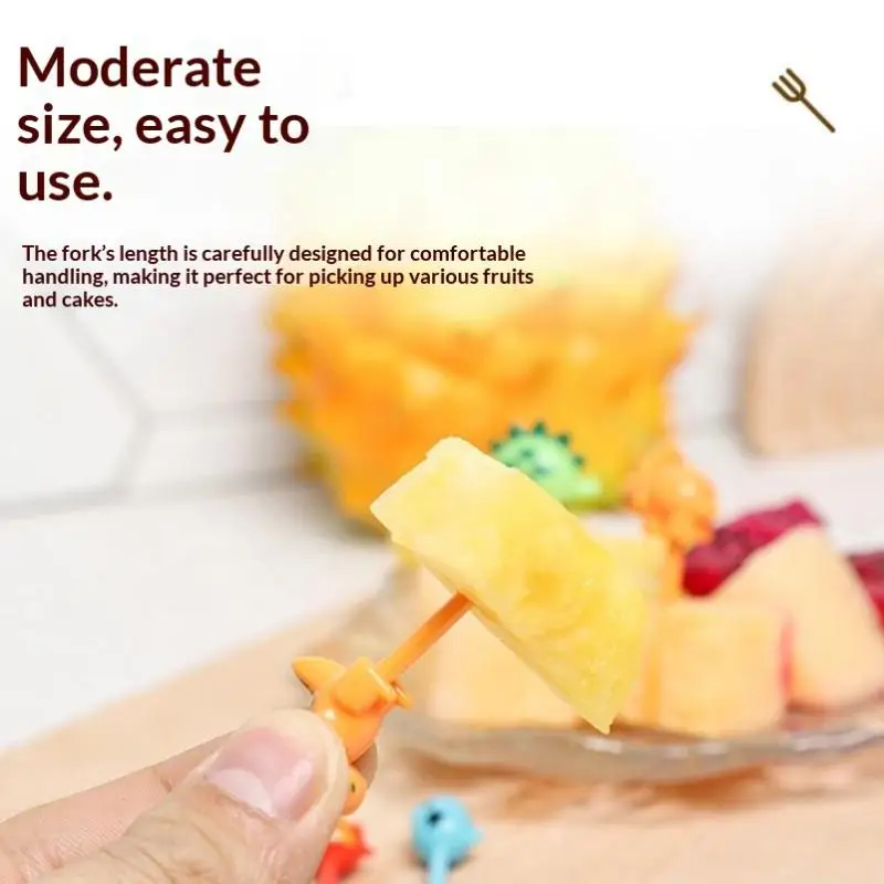 10Pcs Set Kids Food Pick Cartoon Animal Fruit Fork for Toddler Lunch Reusable Bento Box Toothpick Decoration for Kids Auto Parts