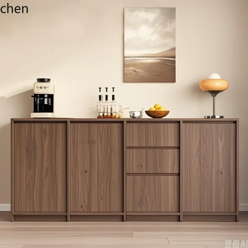 HYS solid wood modern simple tea cabinet kitchen against the wall integrated combination living room cabinet