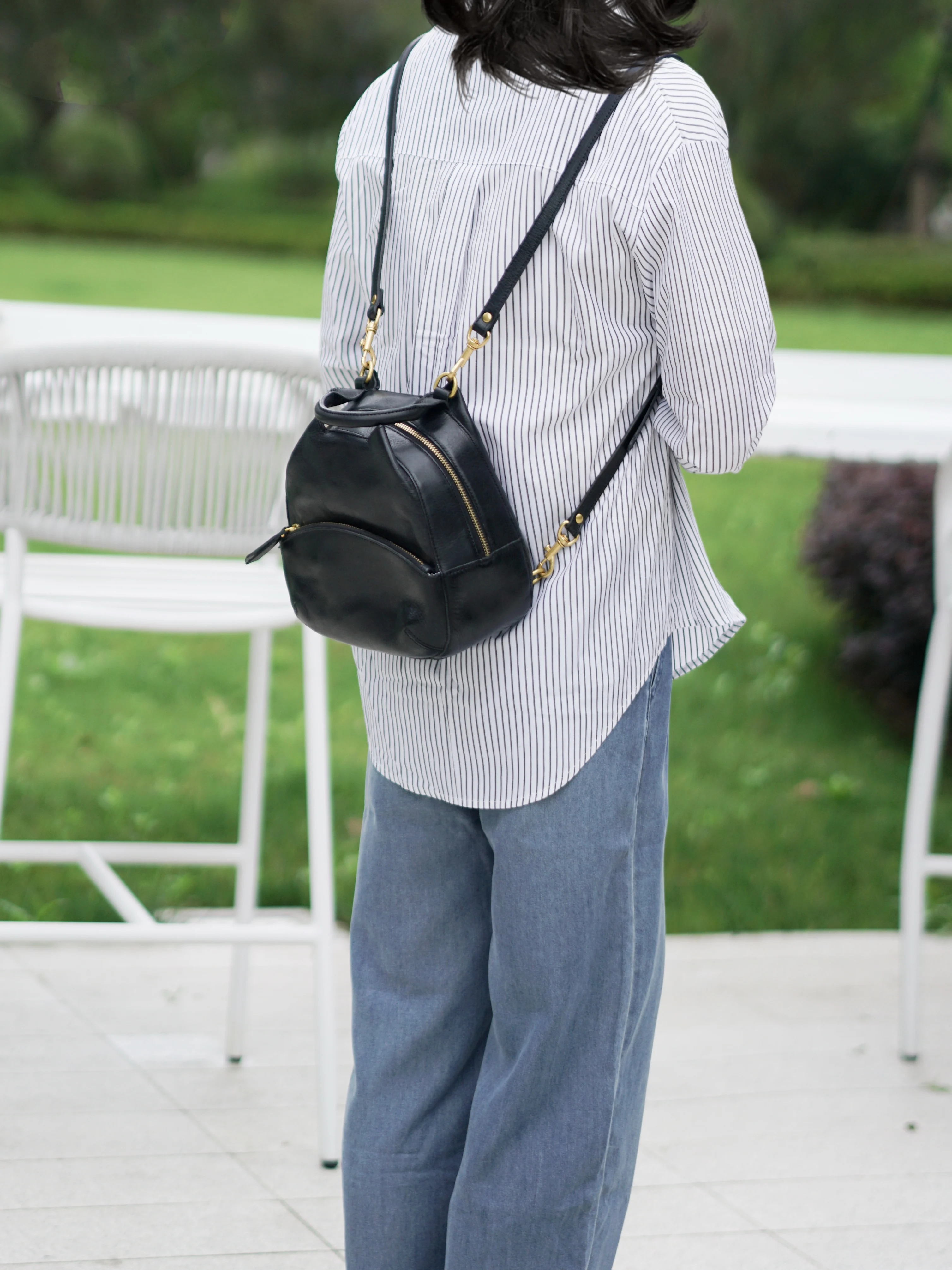 حقيبة ظهر نسائية صغيرة لطيفة مصنوعة يدويًا من الجلد الطبيعي بتصميم عصري من PNDME حقيبة مدرسية نسائية فاخرة من جلد البقر #4