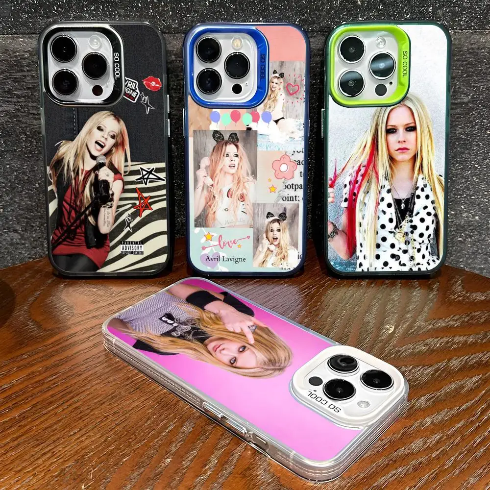 Чехол для телефона Singer Avril Lavigne для iphone 17, 16, 15, 14, 13, 11, 12 Pro Max Xr X Xs 8 7 Plus, цветной серебристый чехол