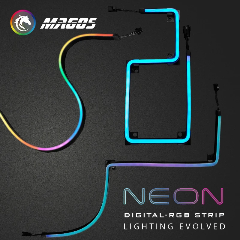 Phanteks RGB Neon LED Strip Light Bar 5V ARGB Support ASUS/GIGA/MSI SYNC PC Case Decoration 40cm/55cm/100cm