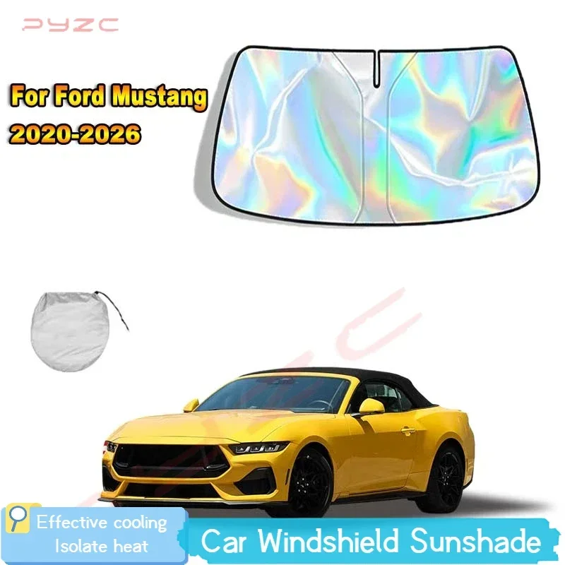 For Ford Mustang 2020-2026 Car Windshield Sunshade Cover Front Window Sun Shade Visor Auto Interior UV Protection Cool Down