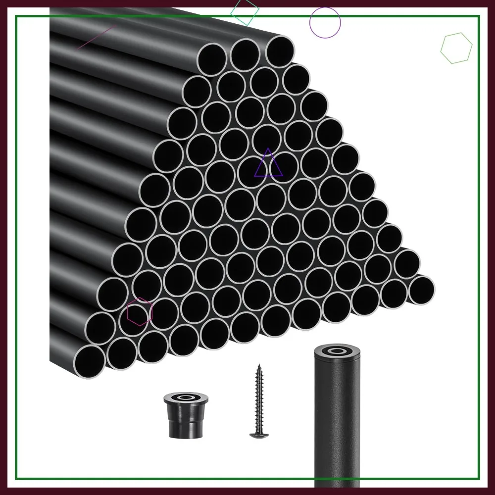 

32-дюймовые алюминиевые балясины для террасы, 101 шт., черные полые перила для лестниц с заглушками и винтами для крыльца, патио, ограждения