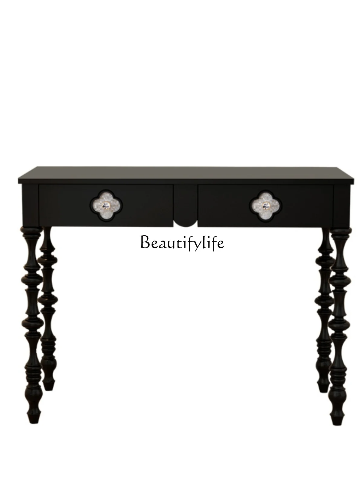 

Small Apartment Bedroom Makeup Table French Style Mid-Ancient Solid Wood Dresser Foyer Doorway a Long Narrow Table