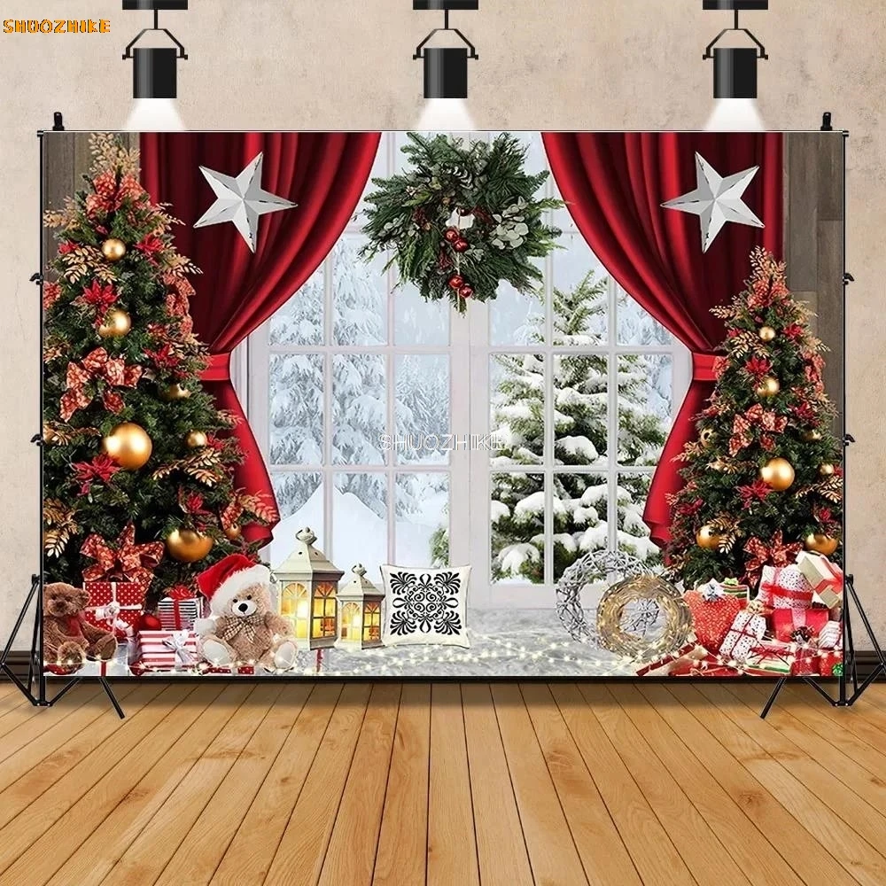 SHUOZHIKE Christmas Tree Flowe - Photography Backdrop Muslin recension och pris