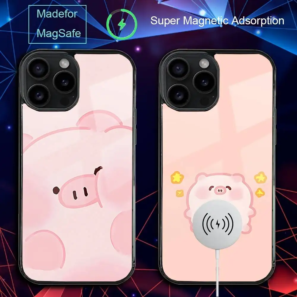

Cute Pig Piggy Pink Phone Case For iPhone 17,16,15,14,13,12,11,Pro,Max,Plus,Mini,SE4,E Magnetic Magsafe Wireless Charging