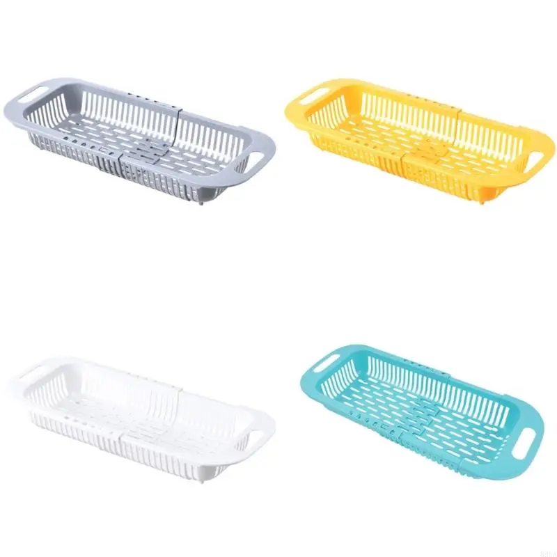 

896A Expandable Dish Dry Rack Retractable Drain Basket Collapsible Sink Organizers