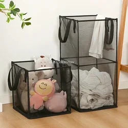 Folding Laundry Basket Organizer for Dirty Clothes Bathroom Clothes Breathable Mesh Storage Bag Large Capacity Hanging Basket