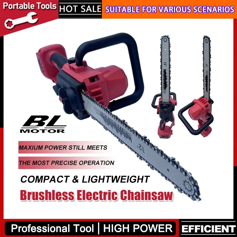Fit Milwaukee Brushless Chainsaw 12 Inch with Auto Oiler Cordless Electric Saw for Tree Cutting & Logging Wood Cutting