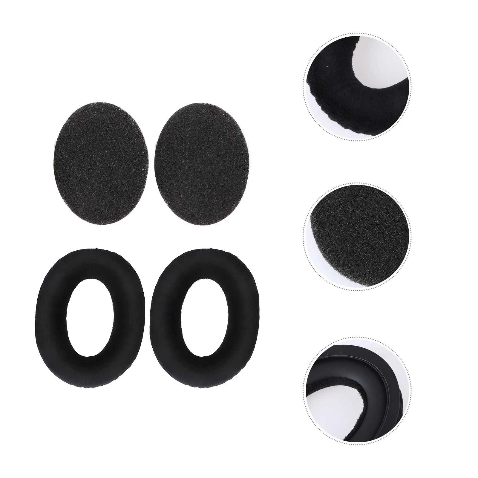 

1 Set Replacement Soundproof Pads Cushions For Hd515 Hd518 Hd555 Hd595 Headphones Black Memory Foam Durable Velour Headphone