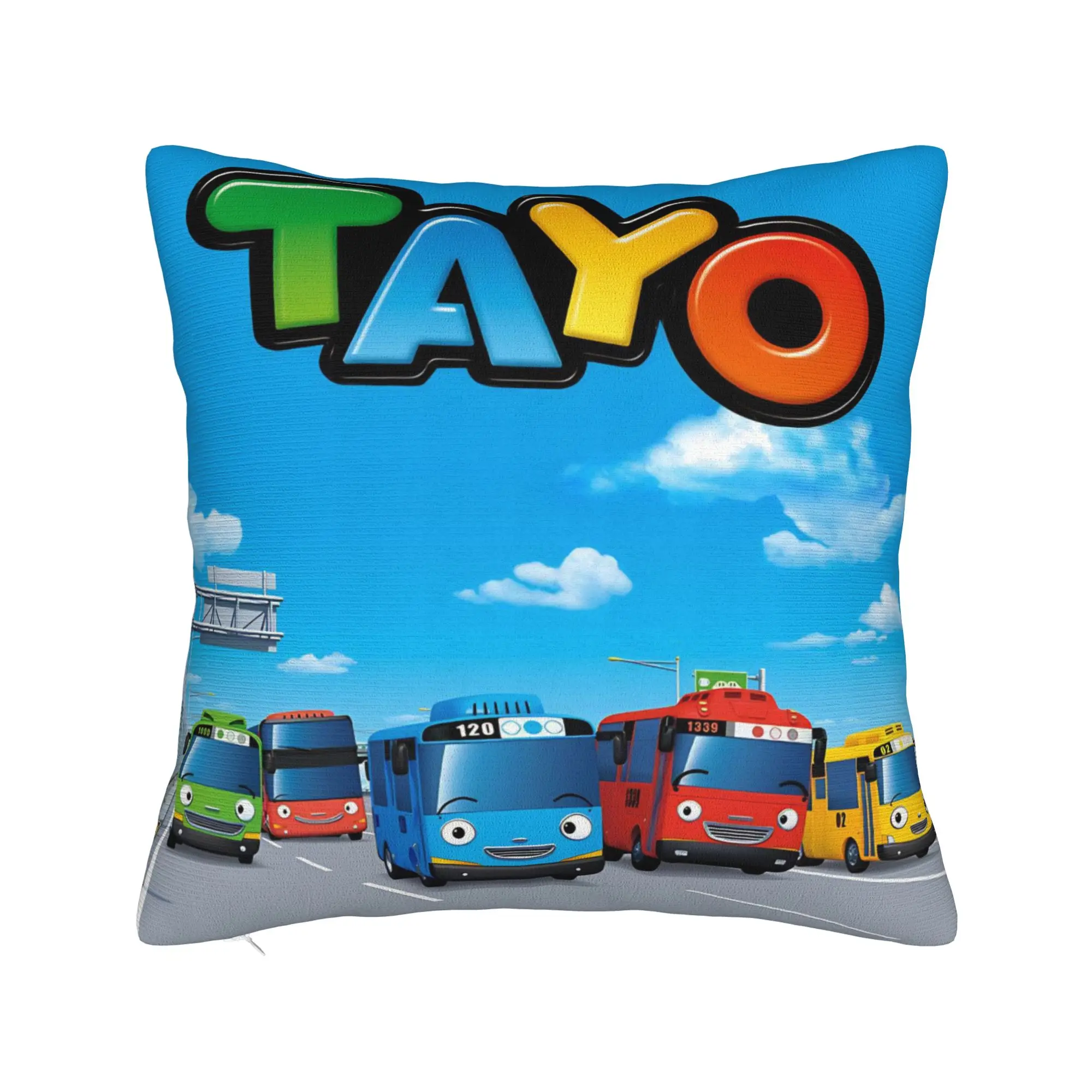 Tayo The Little Bus  Pillow Covers Merchandise Soft Cushion Cover Decorations  Pillow Case Cover Home Multi-Size