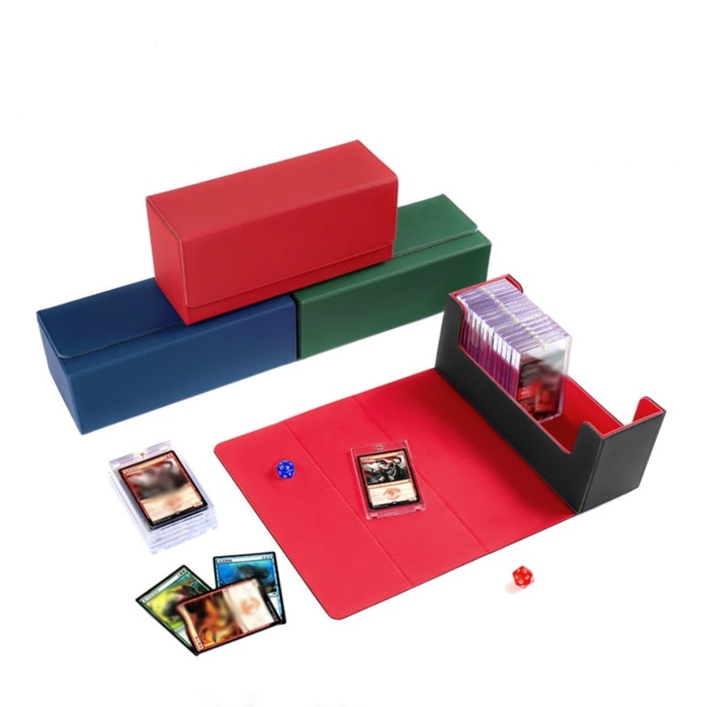 Magnetic PU Leather Card Brick Box TCG Trading Card Deck Holder Large Storage Case for Pokemon MTG YuGiOh Sports Graded Cards