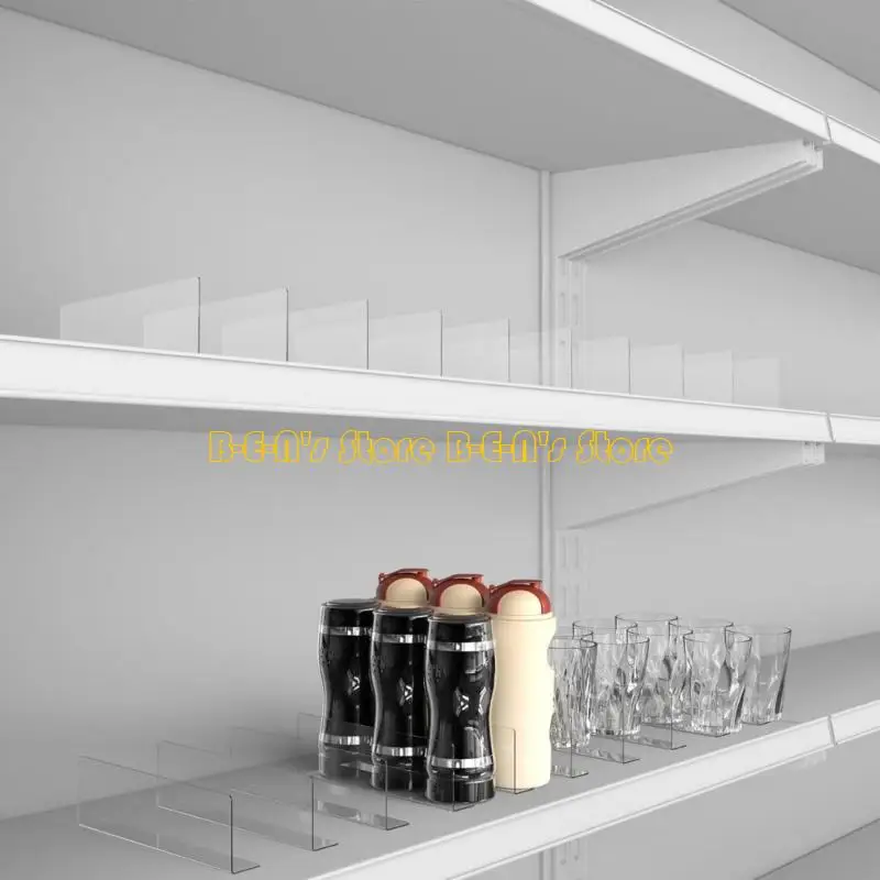 Y1AD 6Pieces Light Weight L Shaped Acrylic Shelf Dividers Set Designs For Kitchen Bathroom And Workspaces Organization Use