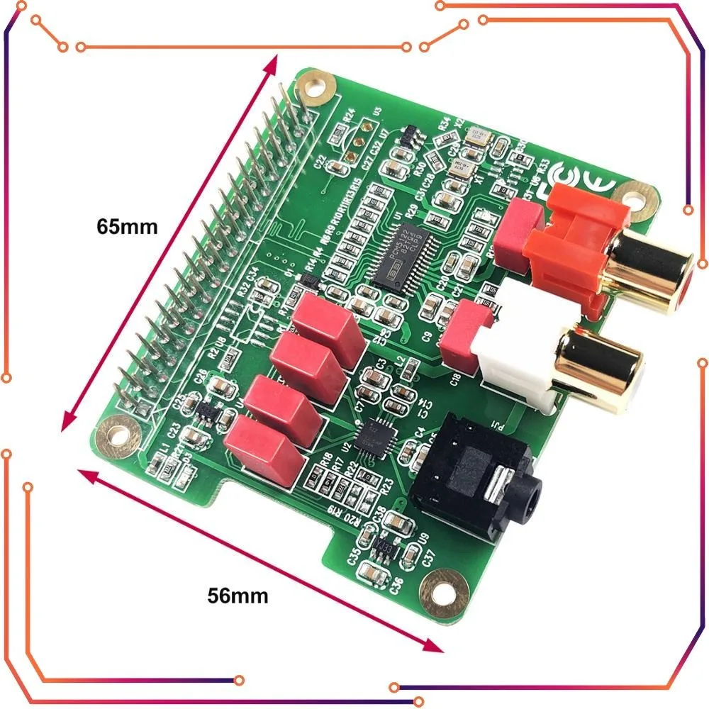 MICROBOT Rpi HiFi DAC Hat for Raspberry Pi compatible Raspberry Pi Zero, Zero W, 3B, 3B+, Pi 4 ,Pi 5 with the 40-pin connector