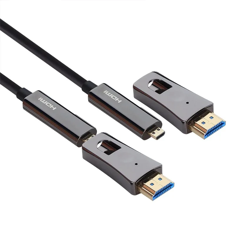 AOC Actif HDMI 2.1 Fibre Optique Câble Type A-D 8K @ 60Hz 4K @ 120Hz Micro HDMI à HDMI Câble ehull HDR pour Xbox PS5 Samsung QLED TV AOC Actif HDMI 2.1 Fibre Optique Câble Type A-D 8K @ 60Hz 4K @ 120Hz Micro HDMI à HDMI Câble ehull HDR pour Xbox PS5 Samsung QLED TV