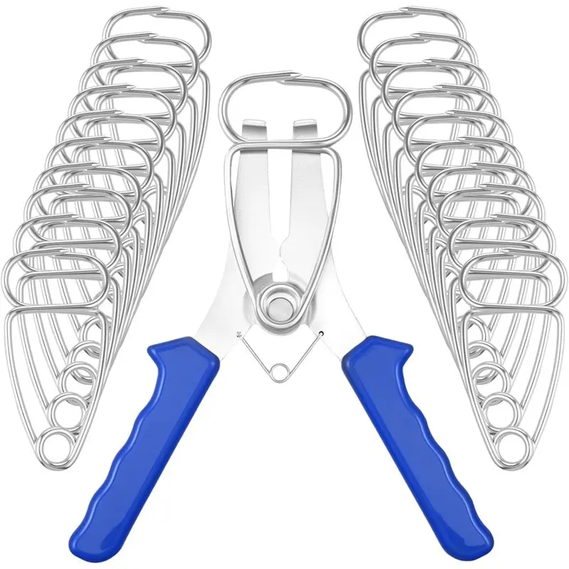 

AB47-Spring Loaded Pliers With 21PCS Miter Clamps 1PC For Woodworking Clamp Kit- 23PCS Total For Picture Frame Wood Projects